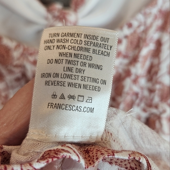 Francesca's X Blue Rain Rust Beige Floral Cropped Baby Doll Top Sz L Adj Straps - Picture 11 of 11